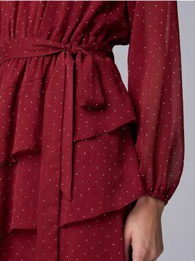 Short Holiday Dress Simply Vera Vera Wang Mini dress crimson with gold dots M